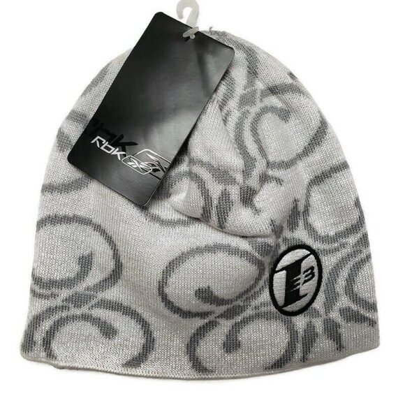 Reebok Allen Iverson I3 Basketball Winter Hat Beanie Knit Cap White Gray 1 Size - Picture 1 of 3
